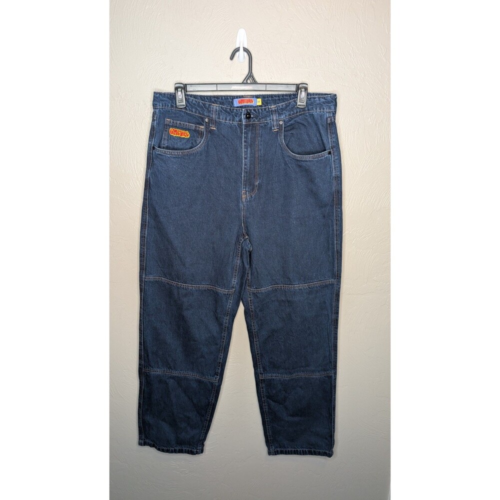 EMPYRE Mens 36 Blue Dark Wash Baggy Loose Wide Leg Skater Punk Relax Jeans